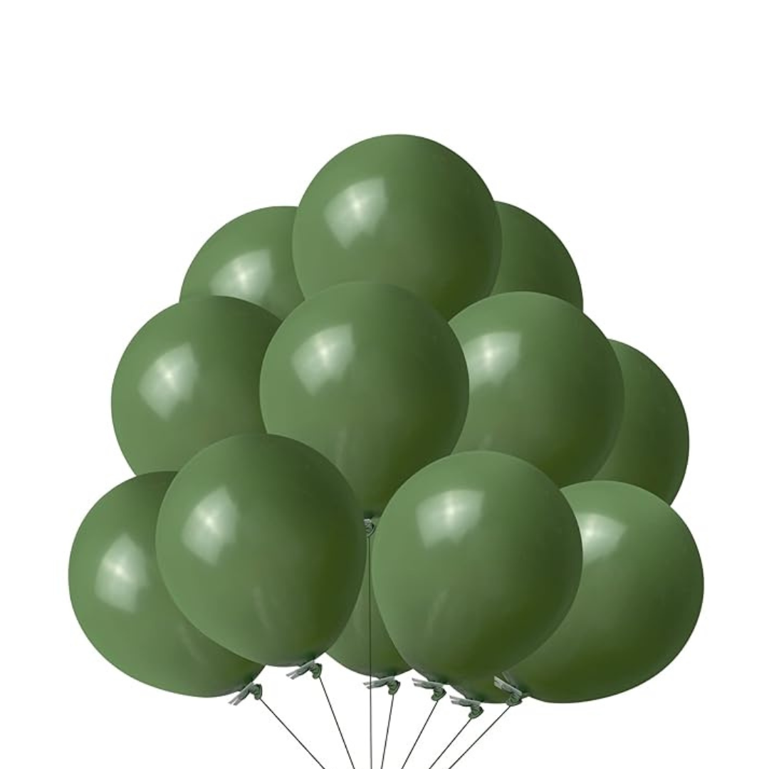 Olive Green Color Balloons 10" - 20 PC