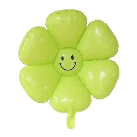 Smiley Flower Balloon Green - 18 inch