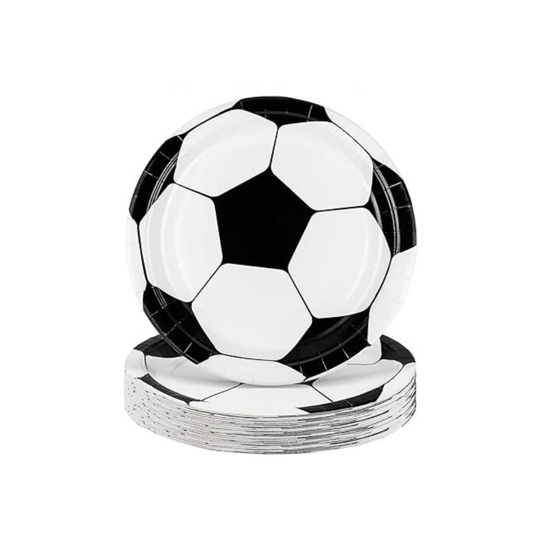 Soccer Theme Birthday Paper Plates - 10PC