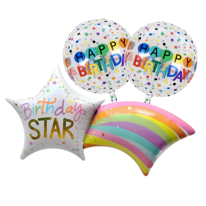 Happy Birthday Rainbow Stars - 3PC