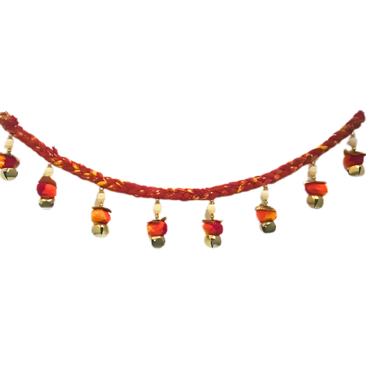 Auspicious Moli Bandanvar Door Toran With Bells for Torans for Main Door for Diwali Decor, House warming Decoration Items, Weddings, Festivals Decorations for home