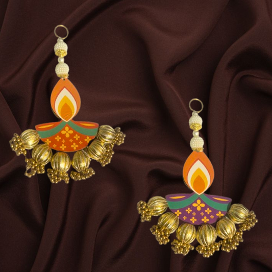 Diya Hangings for Temple Decor, Diwali  Decorations - Pack of 2