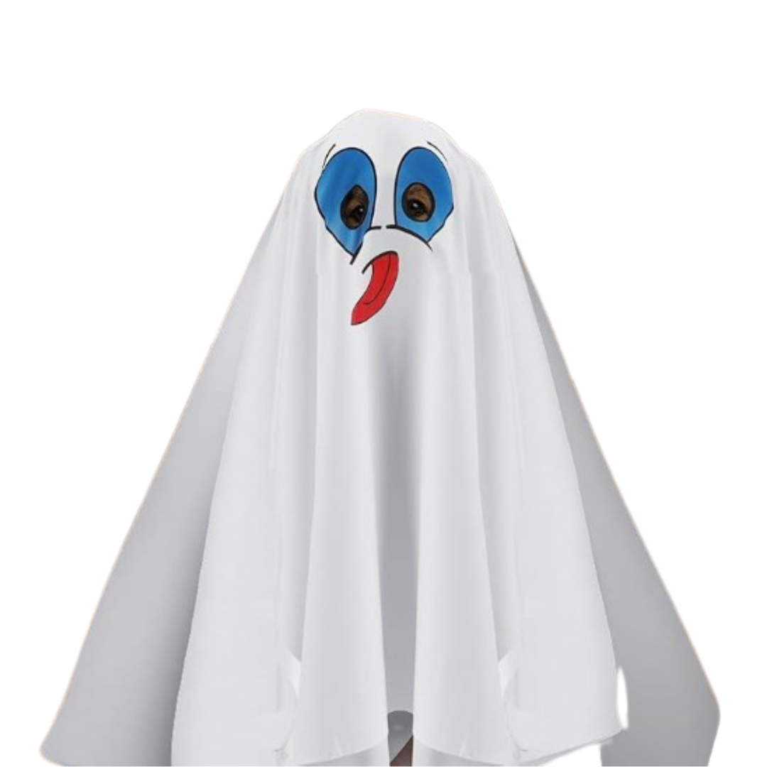 White Ghost Poncho - Size L - Age 7 to 9