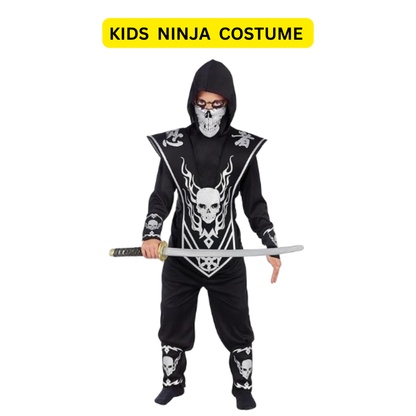 Ninja Fighter Ghost Costume - Size S - Age 3-5