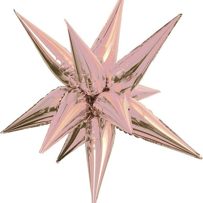 Explodng Rose Gold Star Balloon Hanging - 5D 26"