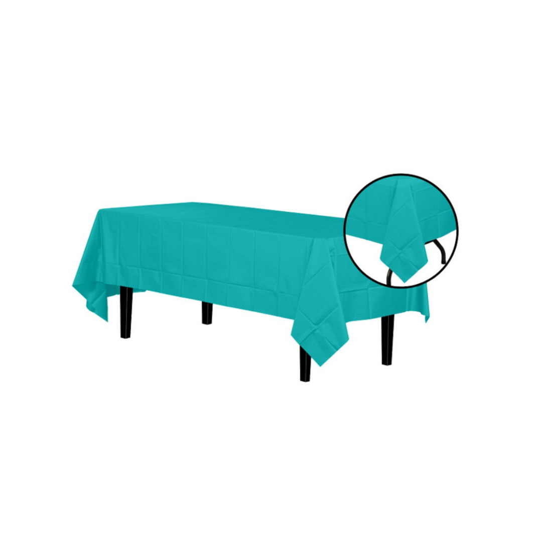 Aqua Blue Vinyl Table Cover 54"X108"