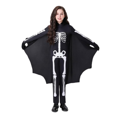 Kids Bat Skeleton Costume - Size L - Age 7 to 9