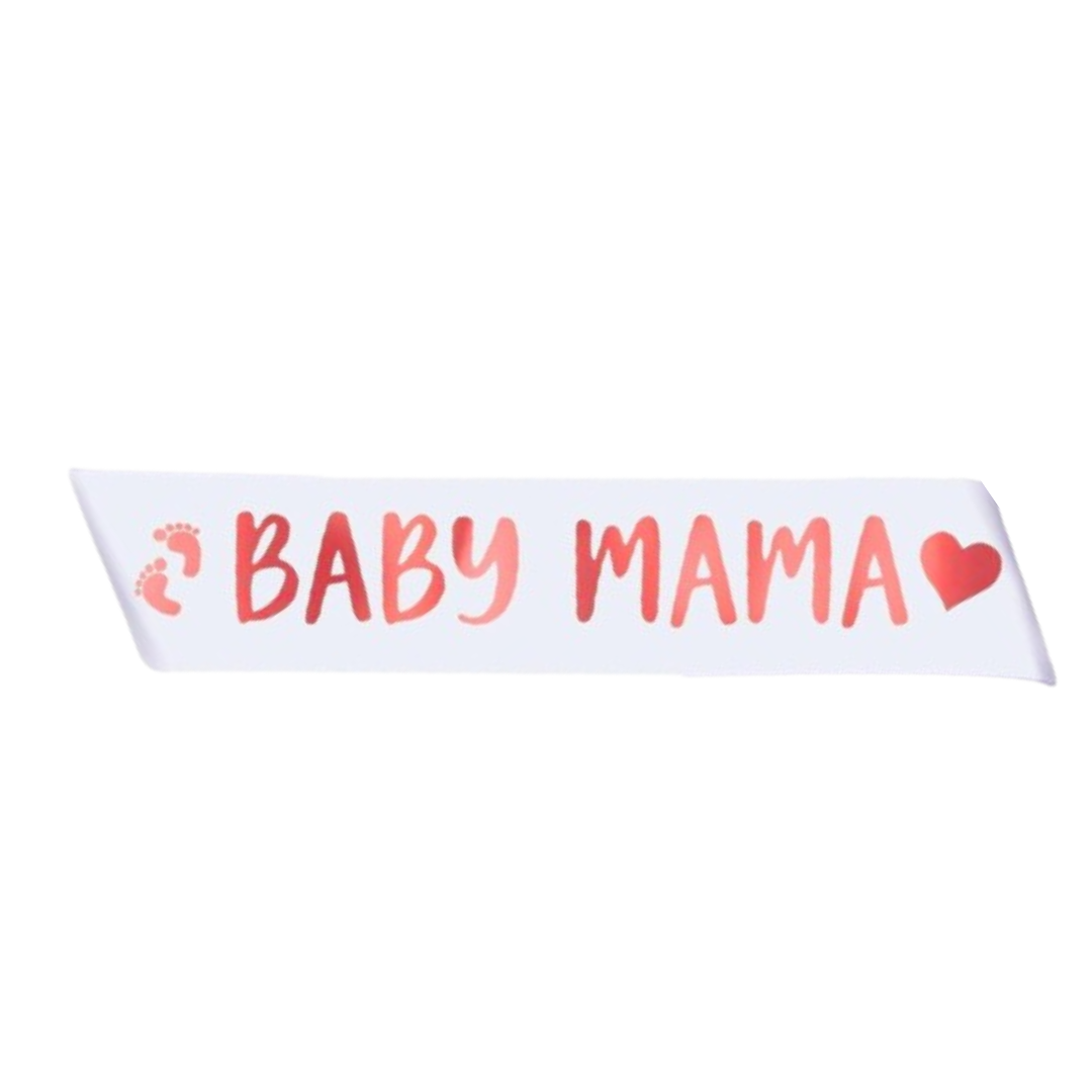 Baby Mama Pink & White Sash