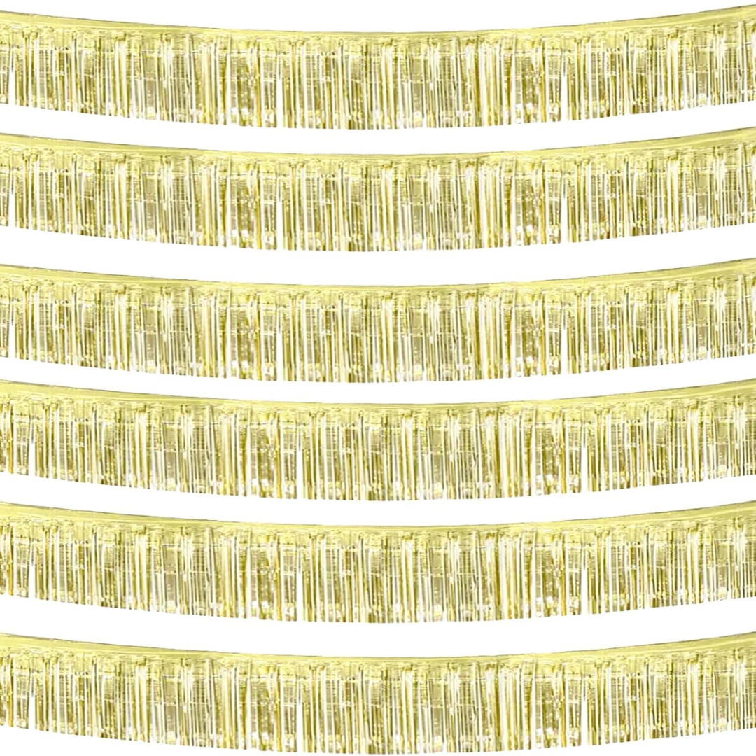 Foil Fringe Bunting Garland Golden - 10FT