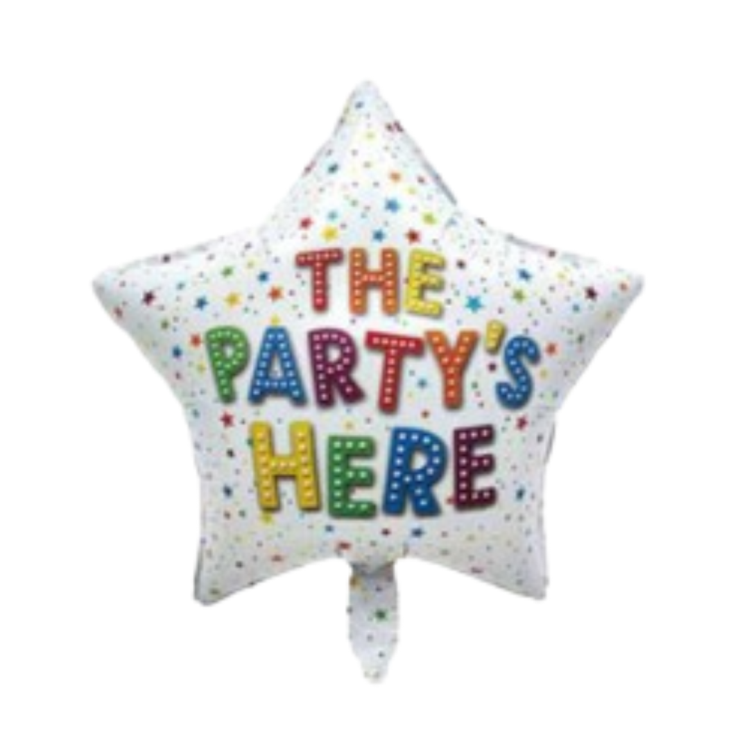 The Party's Here Star Shaped Balloon 18"