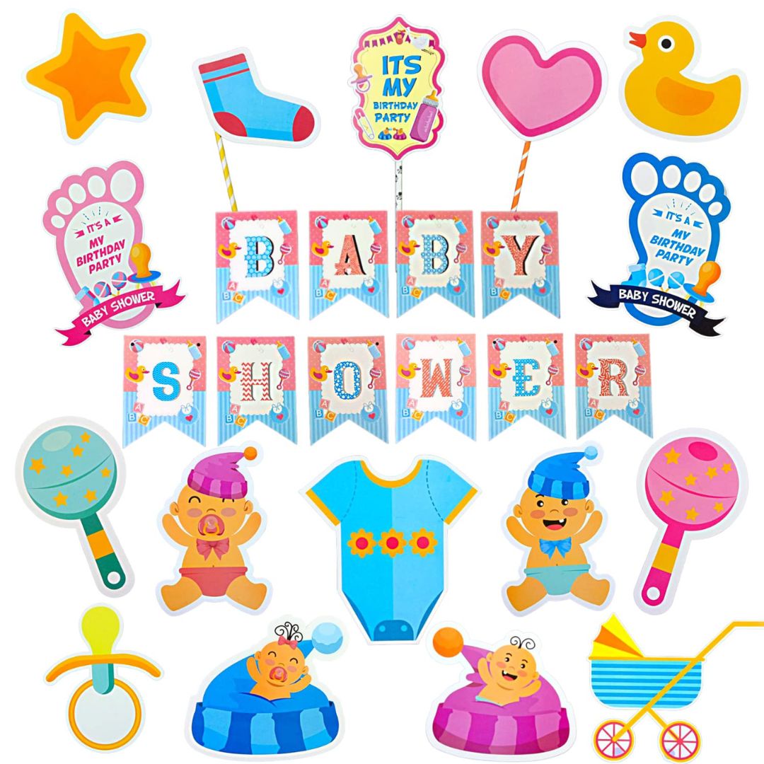 Wanna Party Baby Shower Combo Decorations Set - 18Pcs