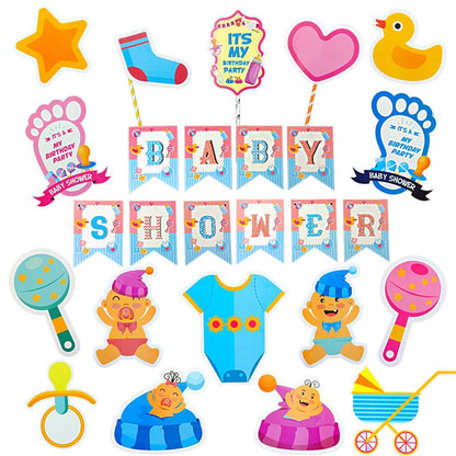 Wanna Party Baby Shower Combo Decorations Set - 18Pcs