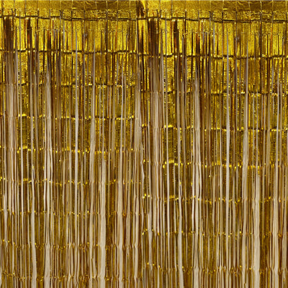 Textured Foil Golden Curtain - 7FT X 3FT