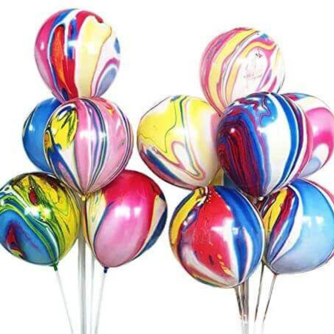 12" Marble Print  Multicolor Balloon