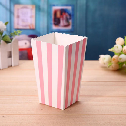 Striped Popcorn Holders Pink - 10PC