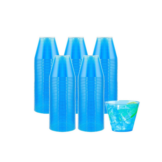 Disposable Neon Blue Shot Glasses - 30PC