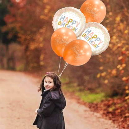 Rose Gold Happy Birthday Balloon Set - 5PC