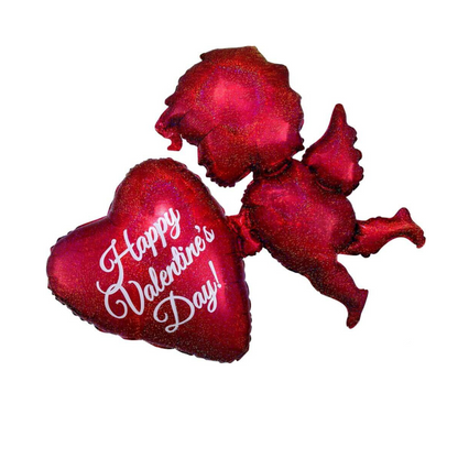 Red Cupid Foil Balloon 34" for Valentines Day & Anniversary Party