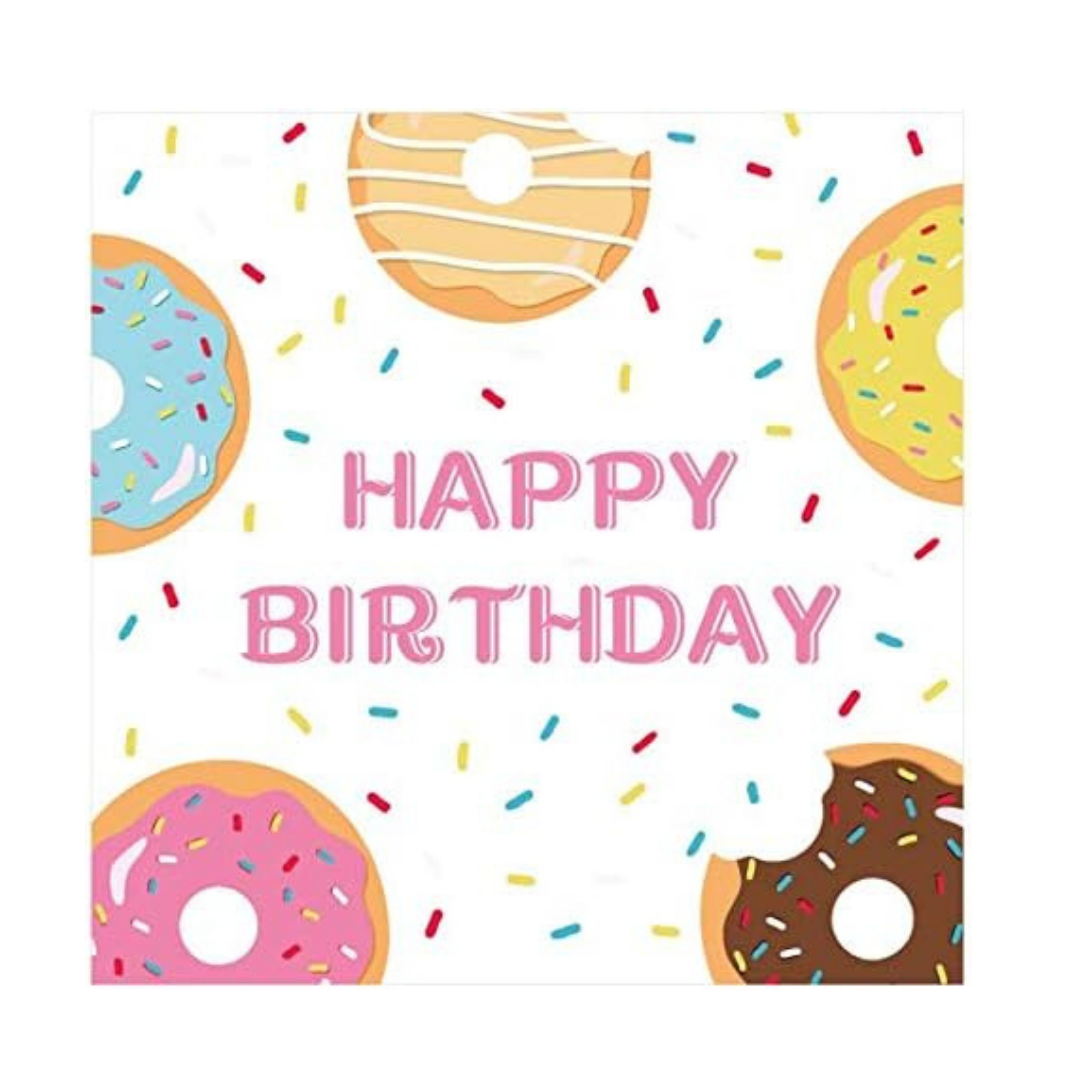 HAPPY BIRTHDAY Donut Theme Paper Napkins -Pack of 20