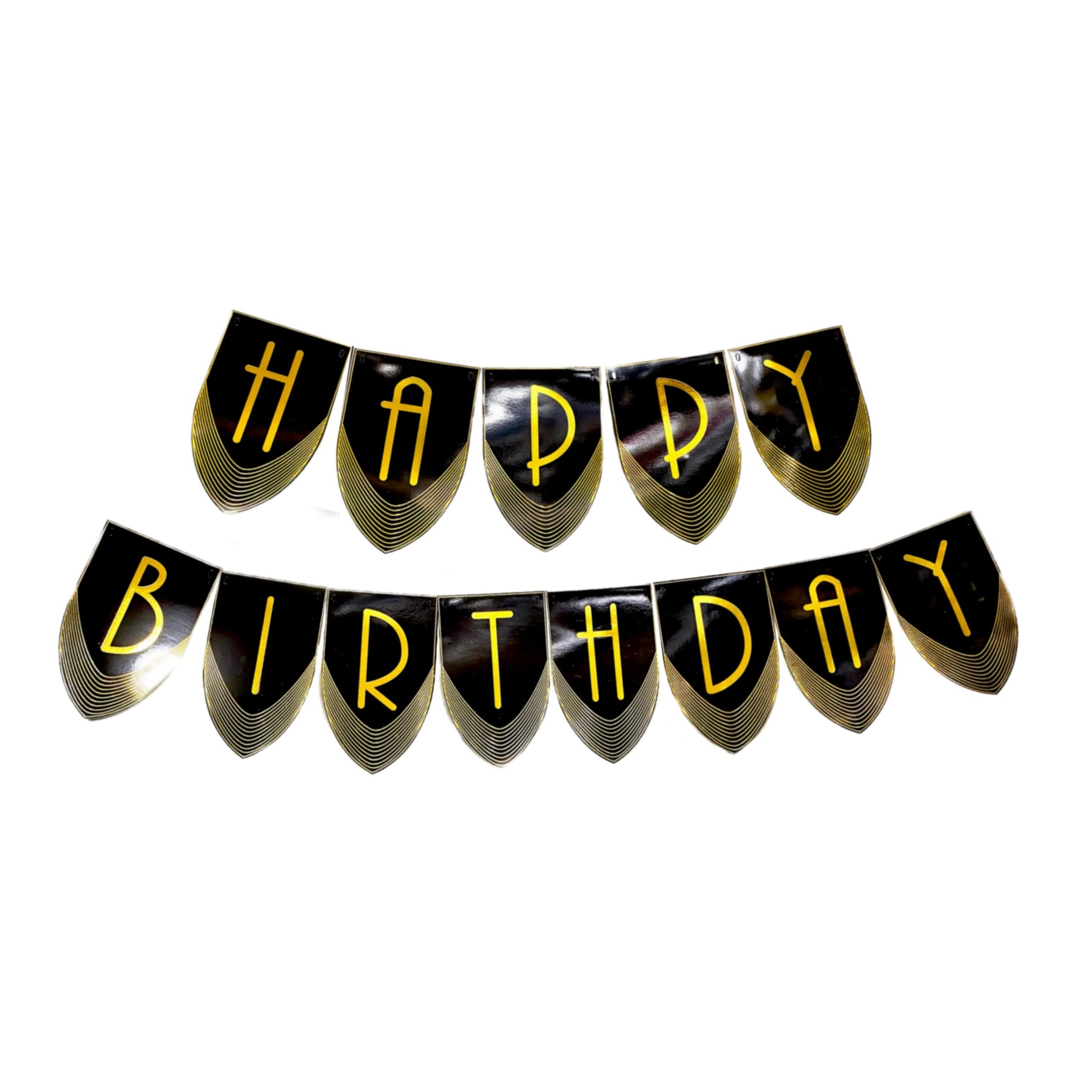 Happy Birthday Designer Banner Black & Gold