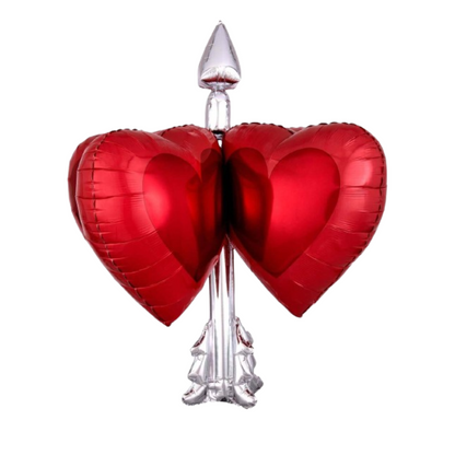 Arrow Infused Heart Foil Balloon 27" for Valentines Day Decorations & Anniversary Party Decorations