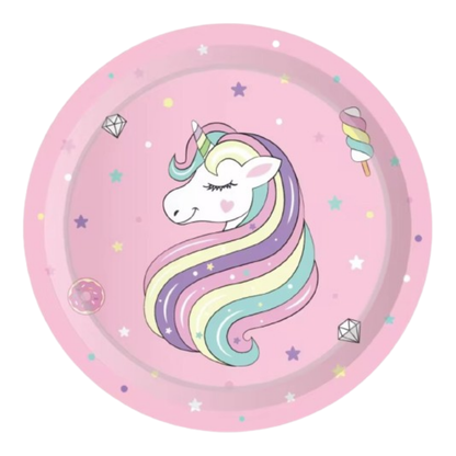 Unicorn Theme Paper Plates  9" - 8PC