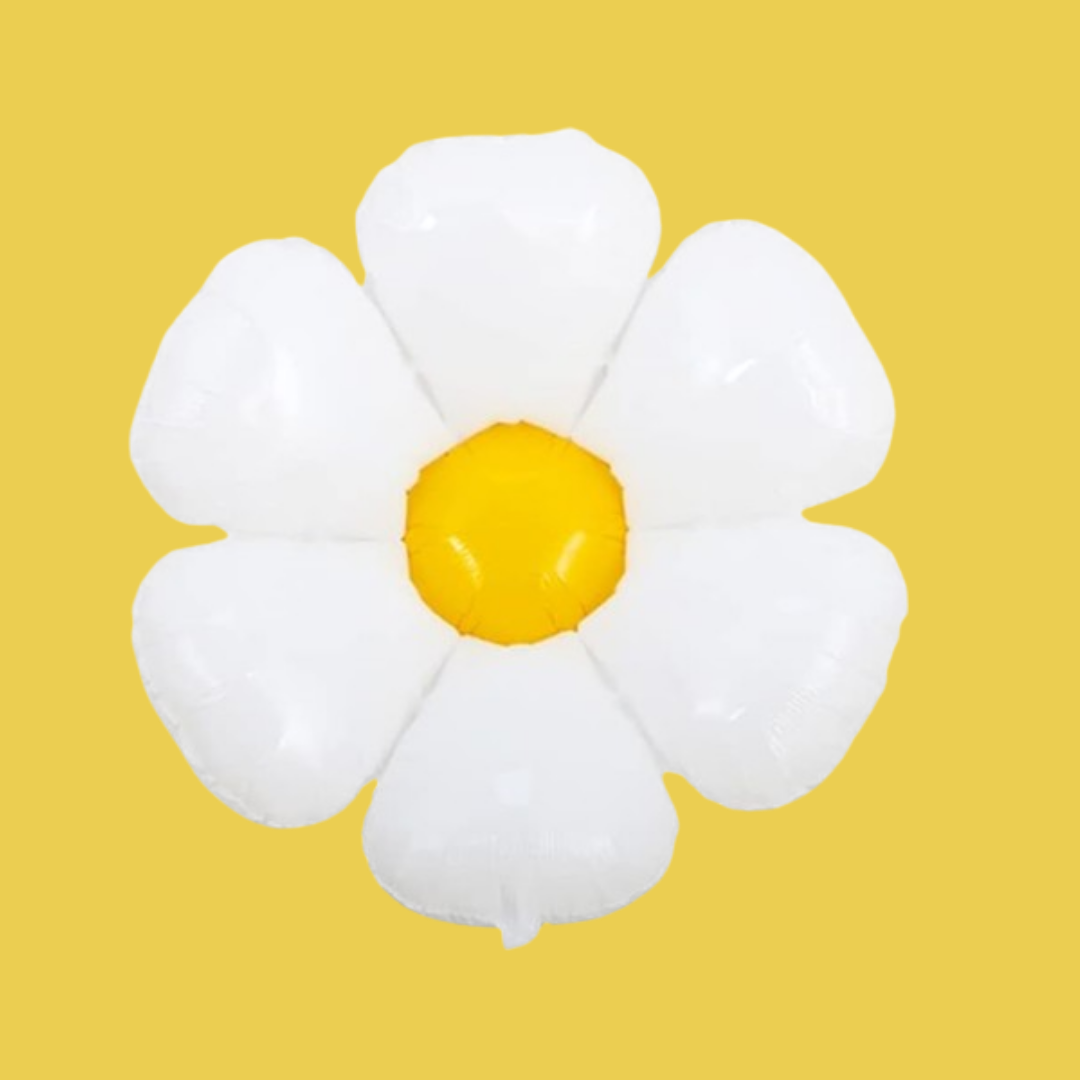 Super Shape White Daisy Flower Shaped Balloon 42"