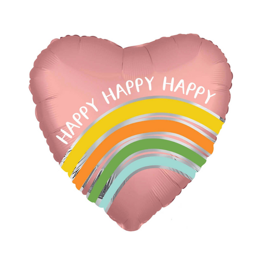 Satin Peace Love Stripes Heart Balloon 18