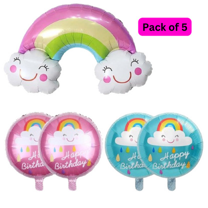 Rainbow Happy Birthday Balloon Set - 5PC