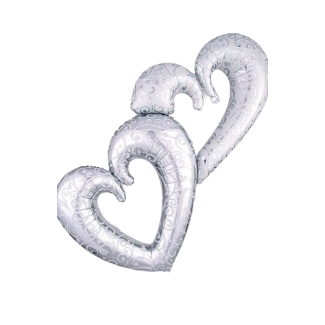 Interlocking Hearts Love You Foil Balloon 53" for Valentines Day & Anniversary Party