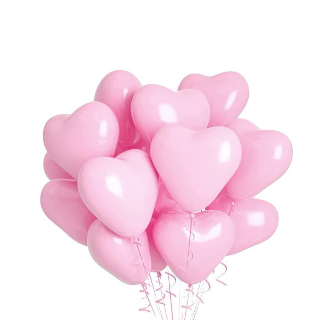 Helium Quality Heart Shape Pink Latex Balloon 15" - Pack of 6