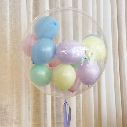 Bobo Transparent Balloon w/Pastel Balloons - 10PC