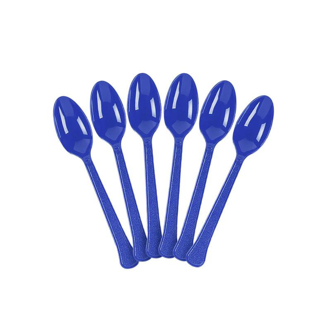 Premium Plastic Royal Blue Spoons - 20CT