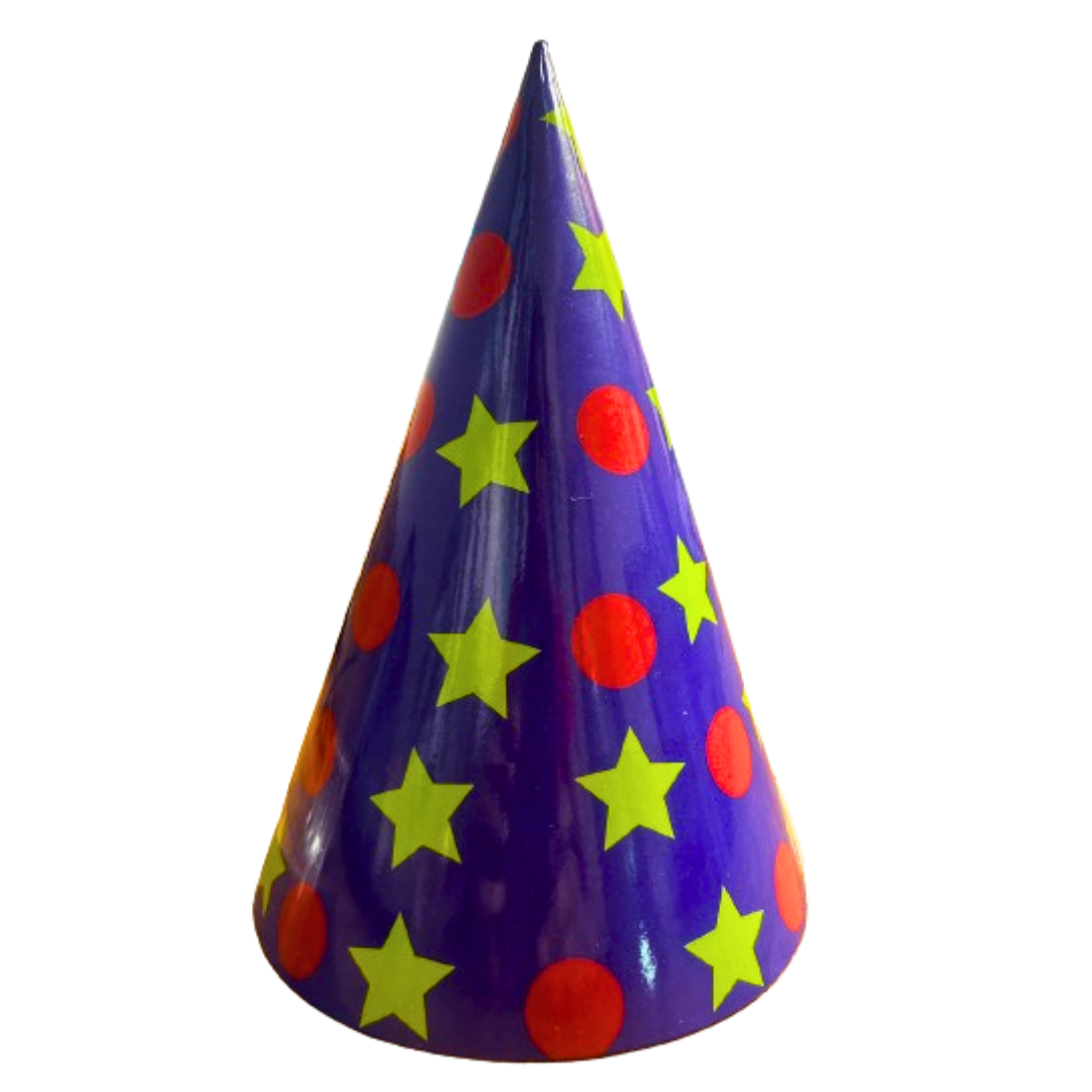 Dots & Stars Theme Party Hats - 8PC