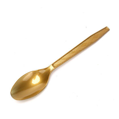 Metallic Golden Disposable Premium Quality Spoons for Parties / Travel / Picnics - 20PC