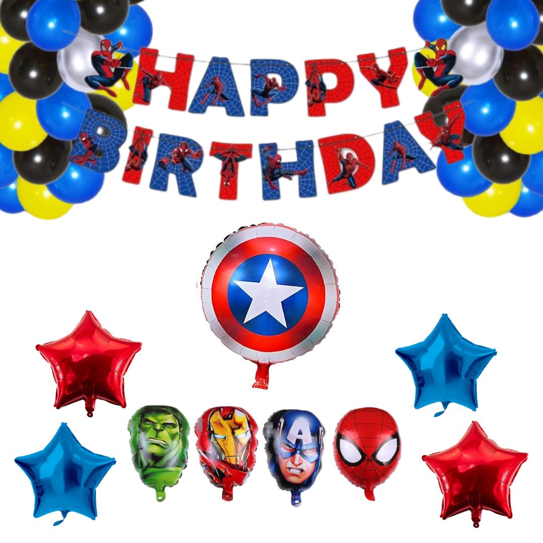 Superheroes Balloon Set with Banner