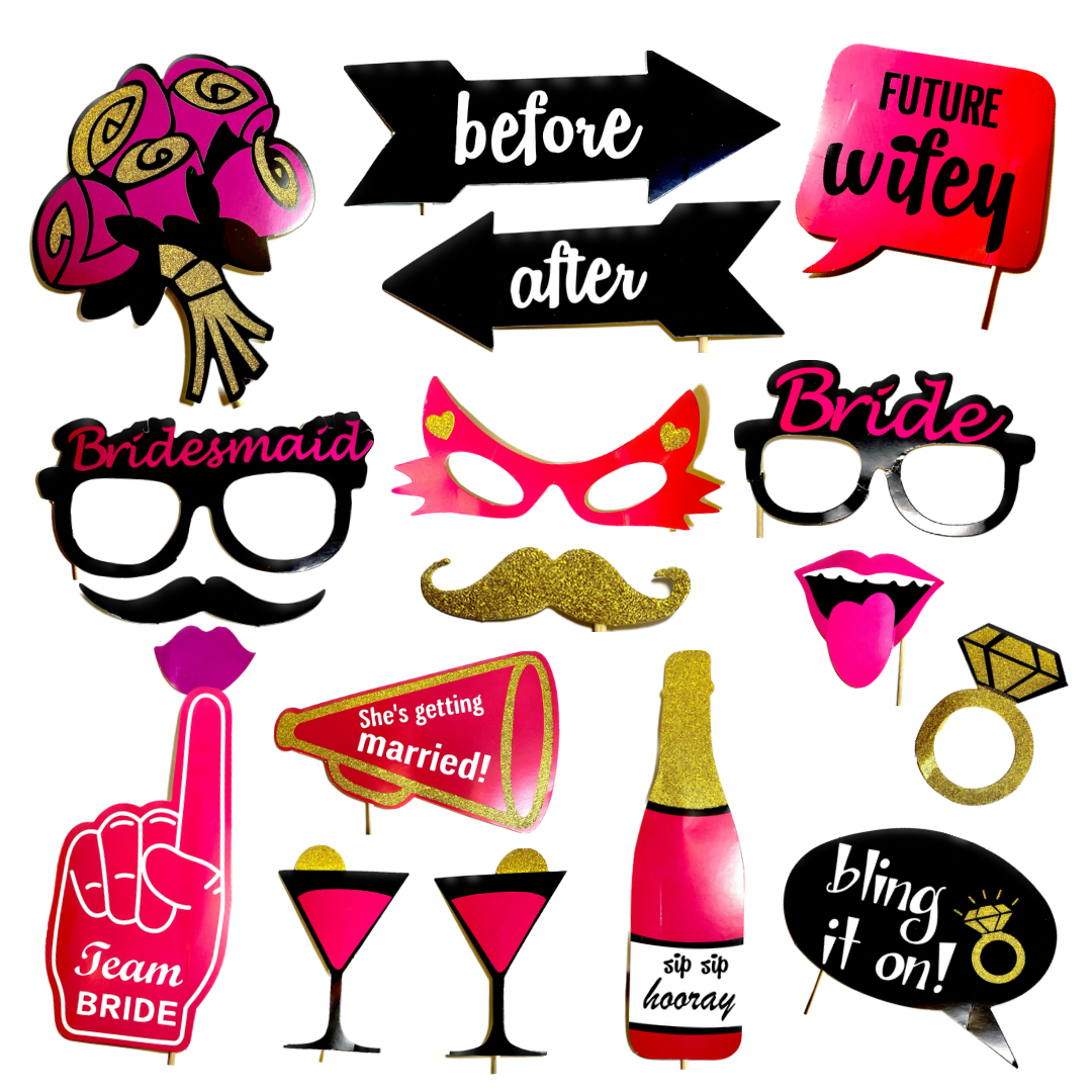 Wanna Party Bride To Be Props & Banner For Bachelorette Party