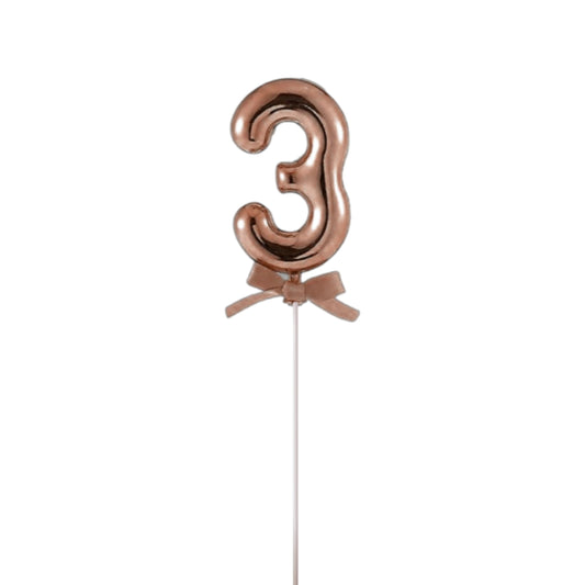 Numerical 3 Cake Topper Rose Gold-1PC