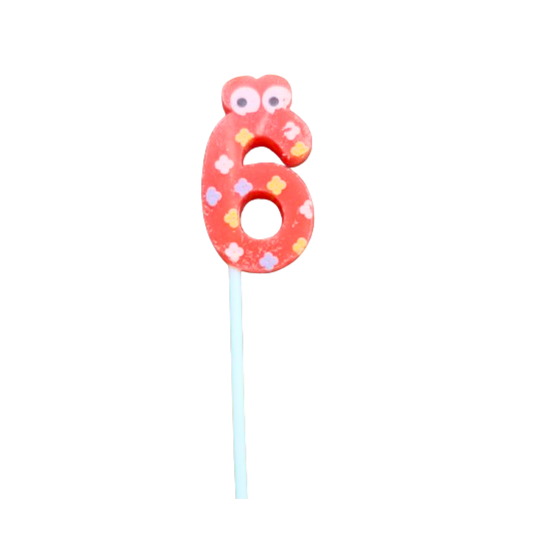 Googly Eyes Numerical No.6 Candle - 1 PC