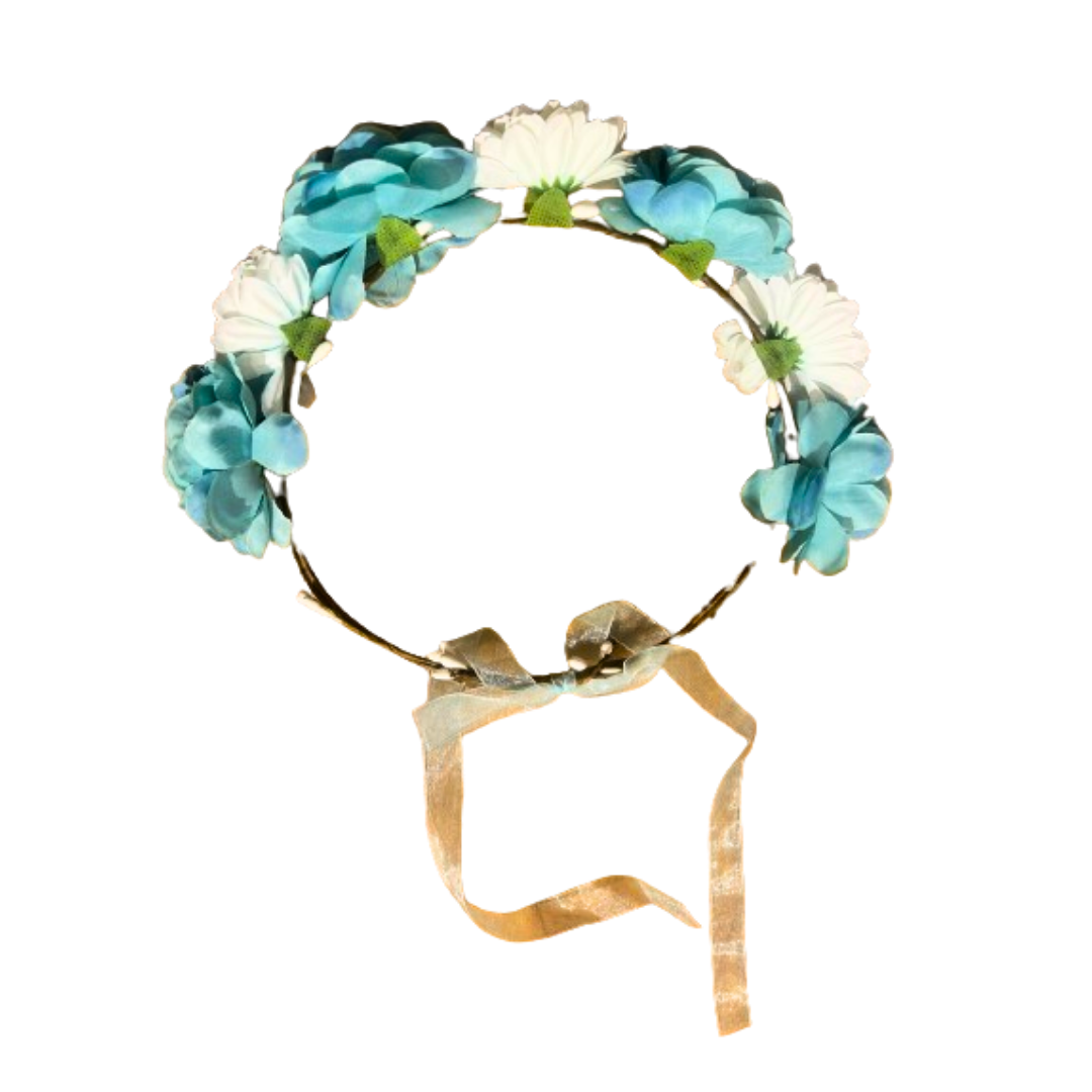 Sea Green Floral Tiara - 1PC