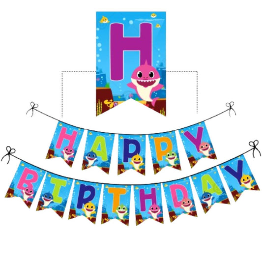 Baby Shark Theme Birthday Banner - Over 9FT