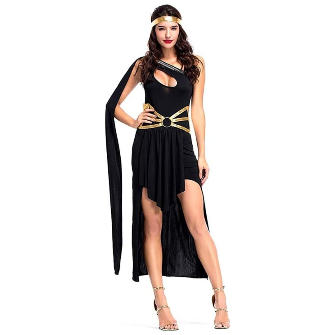 Greek Goddess Black Adult Female Costume - Size M (Bust 85-90cm)