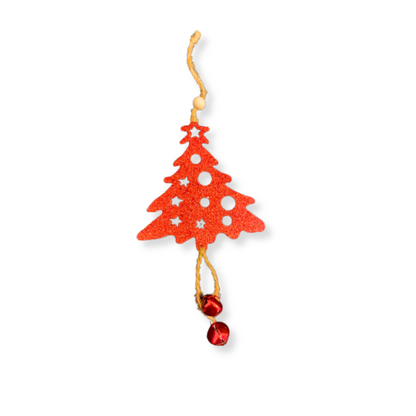 Christmas Tree Ornaments - Glitter Red Christmas Tree Hanging Decoration - 1PC