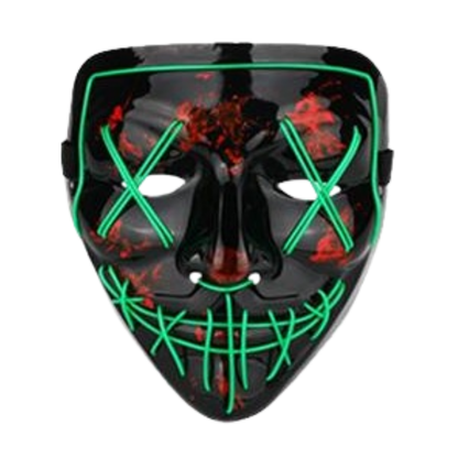 Light Up Dracula Mask Green - 1PC