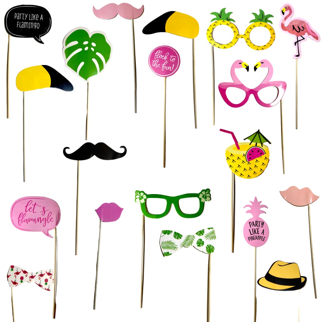 Tropical Flamingo Theme Birthday Party Photo Props