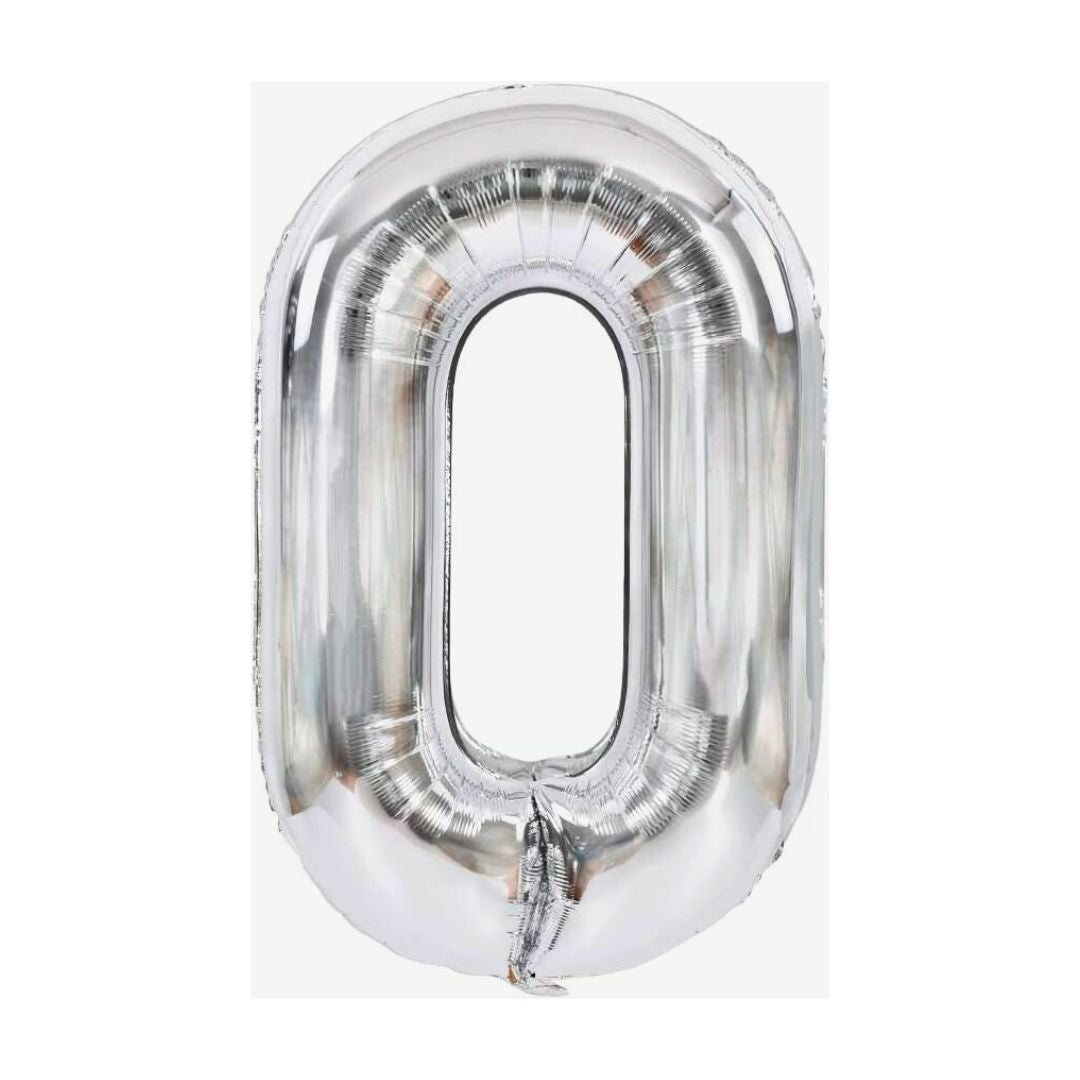 16" Numerical 0 Silver Balloon