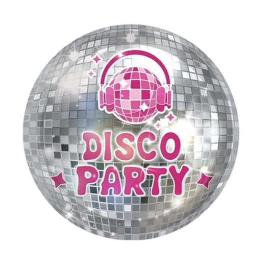 Disco Theme Party Paper Plates -Pack of 8, 9"