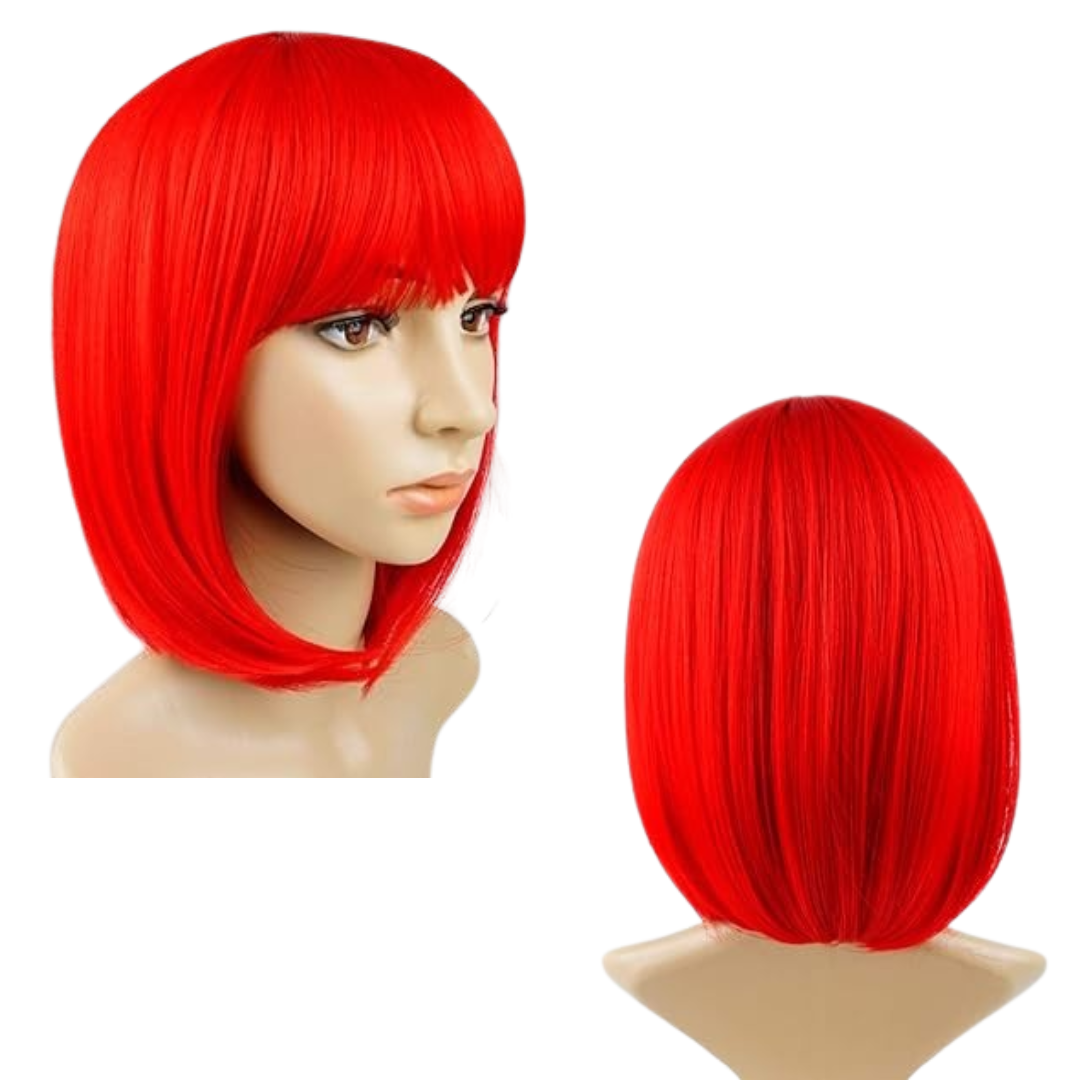 Colored Blunt Cut Wig Red