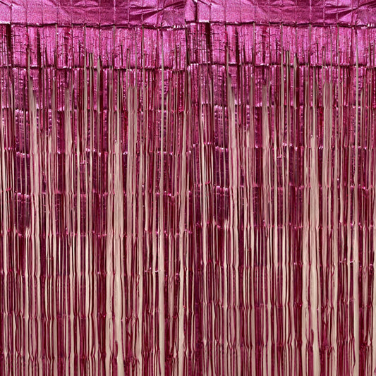 Textured Foil Pink Curtain - 7FT X 3FT