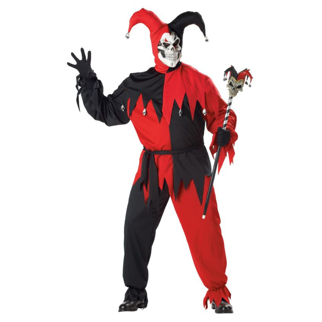 Evil Jester Joker Costume Size L for Kids Age 7-9 Years